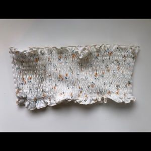 Strapless floral bikini top